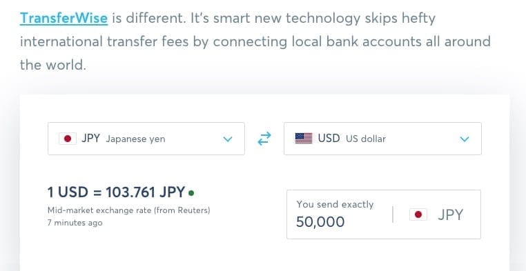 TransferWise Transfer Money from Japan, Rate Schedule $500, Nihon Hustle