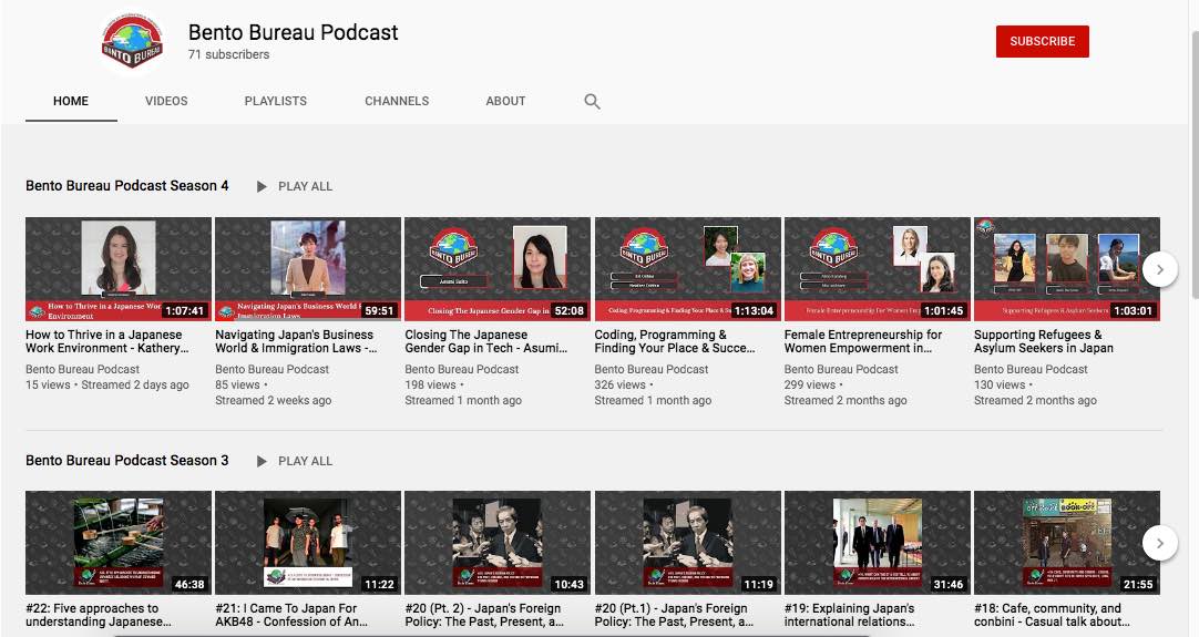 Bento Bureau Podcast on YouTube, Business in Japan