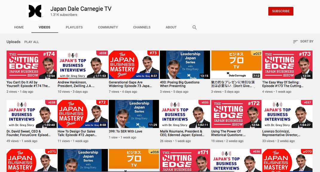 Dale Carnegie Japan TV on YouTube